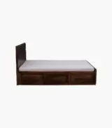 Turben Sheesham Wood Queen Size Bed with Box Storage (Walnut Finish) - Image 6