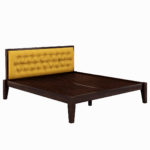 Nyork Solid Wood Queen Size Bed without Storage (Brown Finish) - Image 6