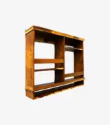 Velric Sheesham Wood Wall-Mounted Wine Rack with Glass Mount (Brown Finish) - Image 6