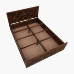 Chez Sheesham Wood Queen Size Bed with Box Storage (Teak Finish) - Image 7