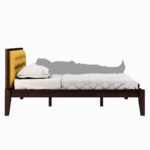 Nyork Solid Wood Queen Size Bed without Storage (Brown Finish) - Image 7