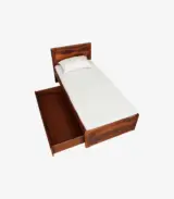 Newvo Sheesham Wood Single Bed with Drawer Storage (Honey Oak Finish) - Image 7