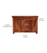 Arolph Sheesham Wood Sideboard and Cabinet (Honey Finish) - Image 7