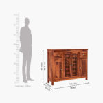 Mendos Sheesham Wood Sideboard and Cabinet (Honey Finish) - Image 7