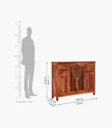Mendos Sheesham Wood Sideboard and Cabinet (Honey Finish) - Image 7