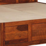 Newvo Sheesham Wood Single Bed in Honey Oak Finish - Image 8
