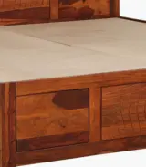 Newvo Sheesham Wood Single Bed without Storage (Honey Oak Finish) - Image 8