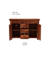 Arolph Sheesham Wood Sideboard and Cabinet (Honey Finish) - Image 8