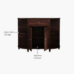 Tryra Sheesham Wood Storage Cabinet and Sideboard (Walnut Finish) - Image 8