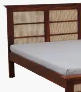 Adolf Sheesham Wood Queen Size Bed without Storage (Honey Oak Finish) - Image 8