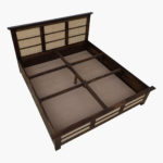 Adolf Sheesham Wood Queen Size Bed in Teak Finish With Box Storage - Image 8