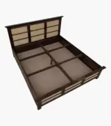 Adolf Sheesham Wood Queen Size Bed with Box Storage (Teak Finish) - Image 8