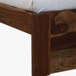 Wedolh Sheesham Wood Queen Size Bed with Headboard Storage (Rustic Teak Finish) - Image 9