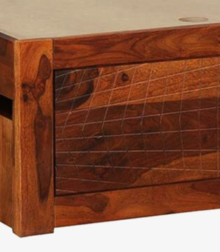 Newvo Sheesham Wood Single Bed with Drawer Storage (Honey Oak Finish) - Image 9