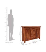 Arolph Sheesham Wood Sideboard and Cabinet (Honey Finish) - Image 9