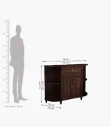 Tryra Sheesham Wood Sideboard and Cabinet (Walnut Finish) - Image 9