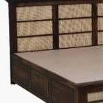 Adolf Sheesham Wood Queen Size Bed in Teak Finish With Box Storage - Image 9
