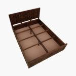 Baarn Sheesham Wood Queen Size Bed in Provincial Teak Finish With Box Storage - Image 9