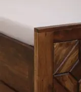 Chez Sheesham Wood Queen Size Bed with Box Storage (Teak Finish) - Image 9