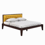 Nyork Solid Wood Queen Size Bed without Storage (Brown Finish) - Image 10