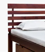 Strigen Sheesham Wood Single Bed with Drawer Storage (Honey Oak Finish) - Image 10