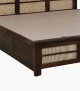 Adolf Sheesham Wood Queen Size Bed with Box Storage (Teak Finish) - Image 10
