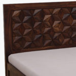 Baarn Sheesham Wood Queen Size Bed in Provincial Teak Finish With Box Storage - Image 11