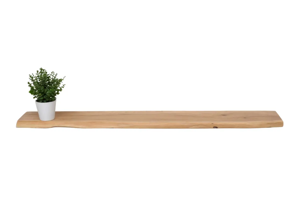 Candregal Acacia Wood Shelf in 110 cm Length (Natural Finish) - Image 4