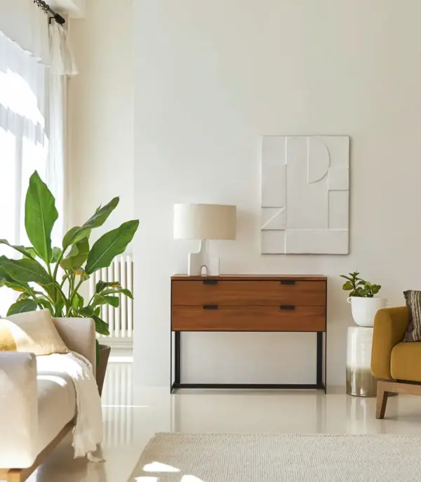 Arboun Solid Acacia Wood Console Table with Drawer Storage (Natural Finish)