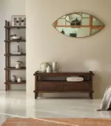 Arket Solid Mango Wood Floor Standing TV Unit (Natural Finish)