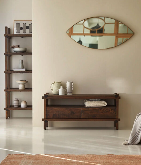 Arko 2 Drawer TV Stand In Solid Mango Wood 120 CM