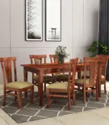 Mcboth Sheesham Wood Compact 6 Seater Dining Table Set with Storage (Honey Finish)