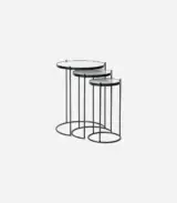 Cassel Contemporary Nesting Side Tables in (White Marble Top) - Image 2