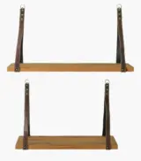 Candregal Acacia Wood Hanging Shelf in 50 and 60 cm Length (Natural Finish)