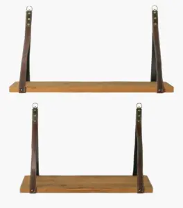 Candregal Acacia Wood Hanging Shelf in 50 and 60 cm Length (Natural Finish)