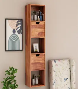 Lagra Solid Acacia Wood with Metal Frame Console Table (Honey Finish)