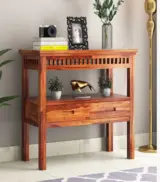 Rolph Sheesham Wood Console Table with Drawer Storage (Honey Finish) - Image 2