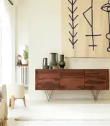Cetric Solid Sheesham Wood Sideboard (Honey Finish)
