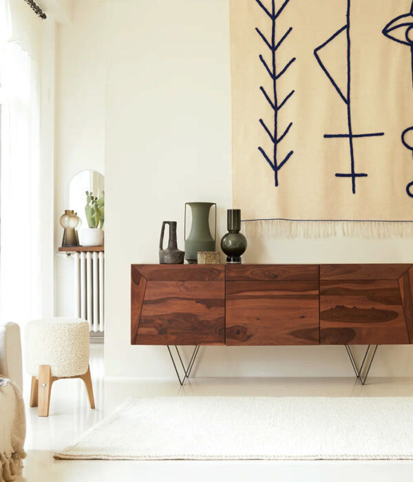Cetric Solid Sheesham Wood Sideboard (Honey Finish)