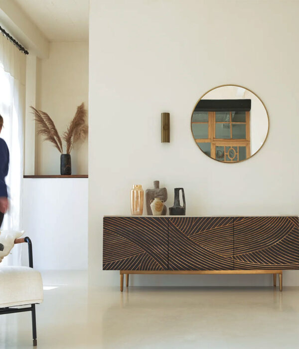 Bilal Solid Mango And Terrazzo Sideboard 180 cm