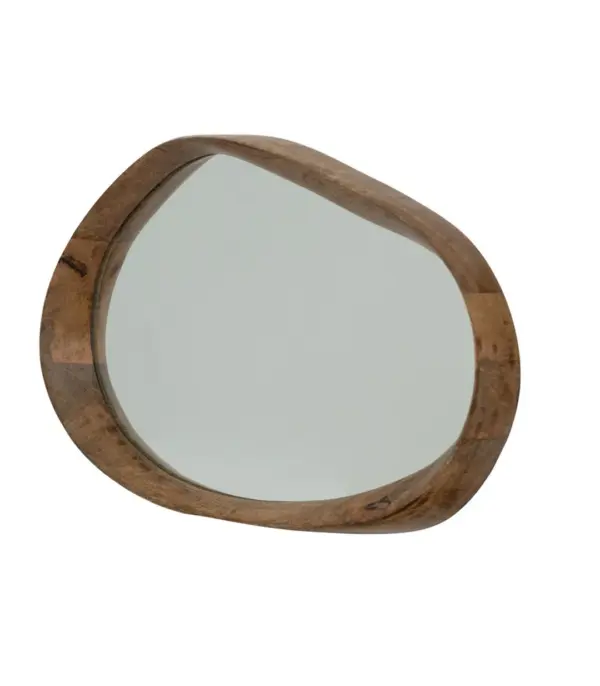 Shyzu Solid Mango Wood Wall Mounted Mirror 30 x 40 cm (Honey Finish)