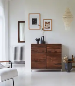 Valish Sheesham Wood Sideboard and Cabinet (Teak Finish)