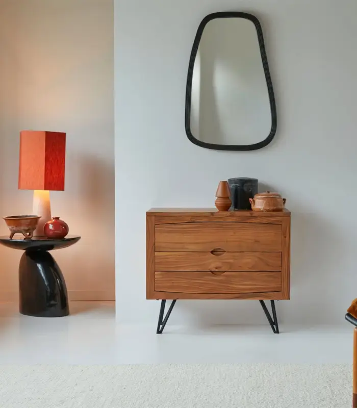 Bennie Acacia Wood Chest of Drawers (Acacia Varnished)