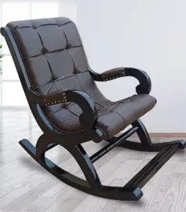 Mealmine Sheesham Wood with Cushion Rocking Chair (Melamine Finish)