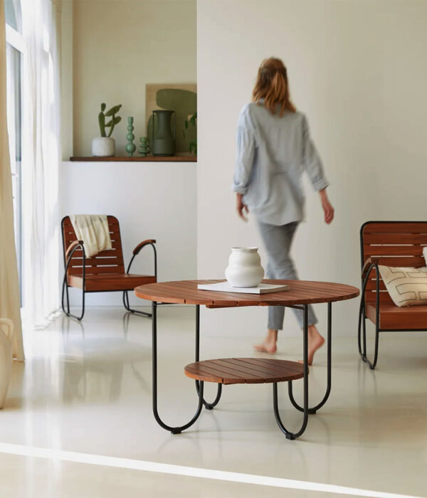 Key Wood Slatted Solid Acacia Coffee Table