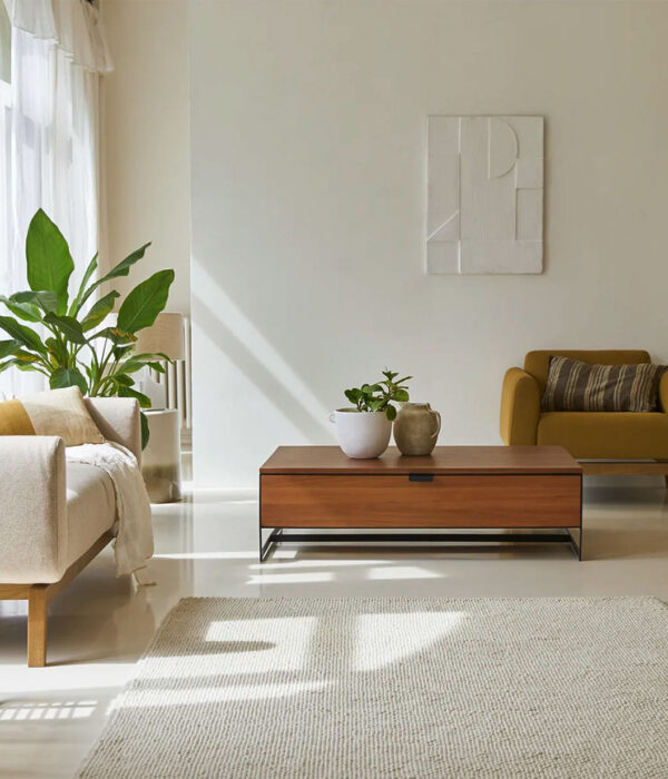 Urban Solid Acacia Coffee Table With Storage