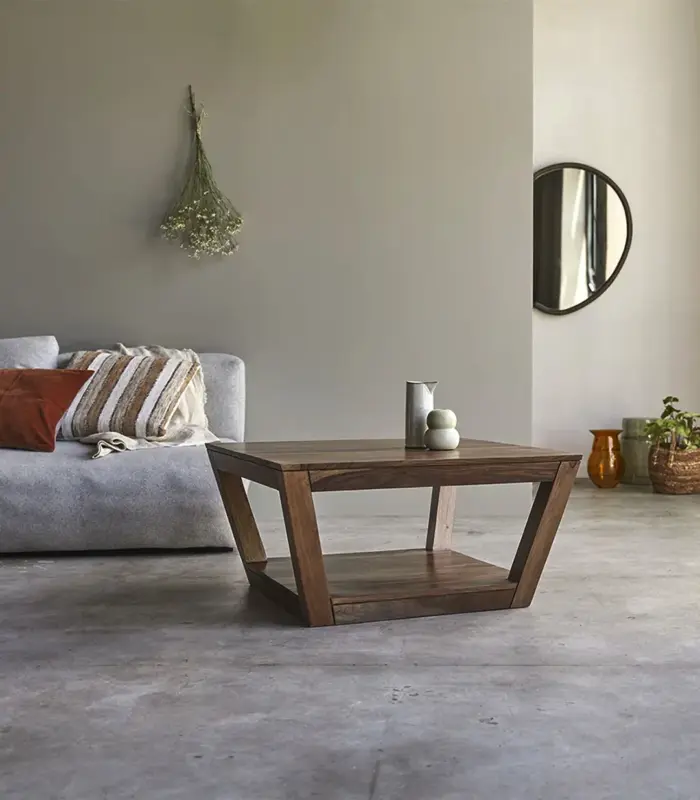 Jilla Solid Sheesham Wood Coffee Table (Natural Finish)