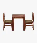 Zanet Sheesham Wood 2 Seater Dining Table Set (Honey Finish) - Image 2