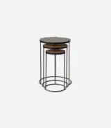 Cassel Acacia Wood Nesting Side Tables (Walnut Finish) - Image 2