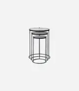 Cassel Contemporary Nesting Side Tables in (White Marble Top)